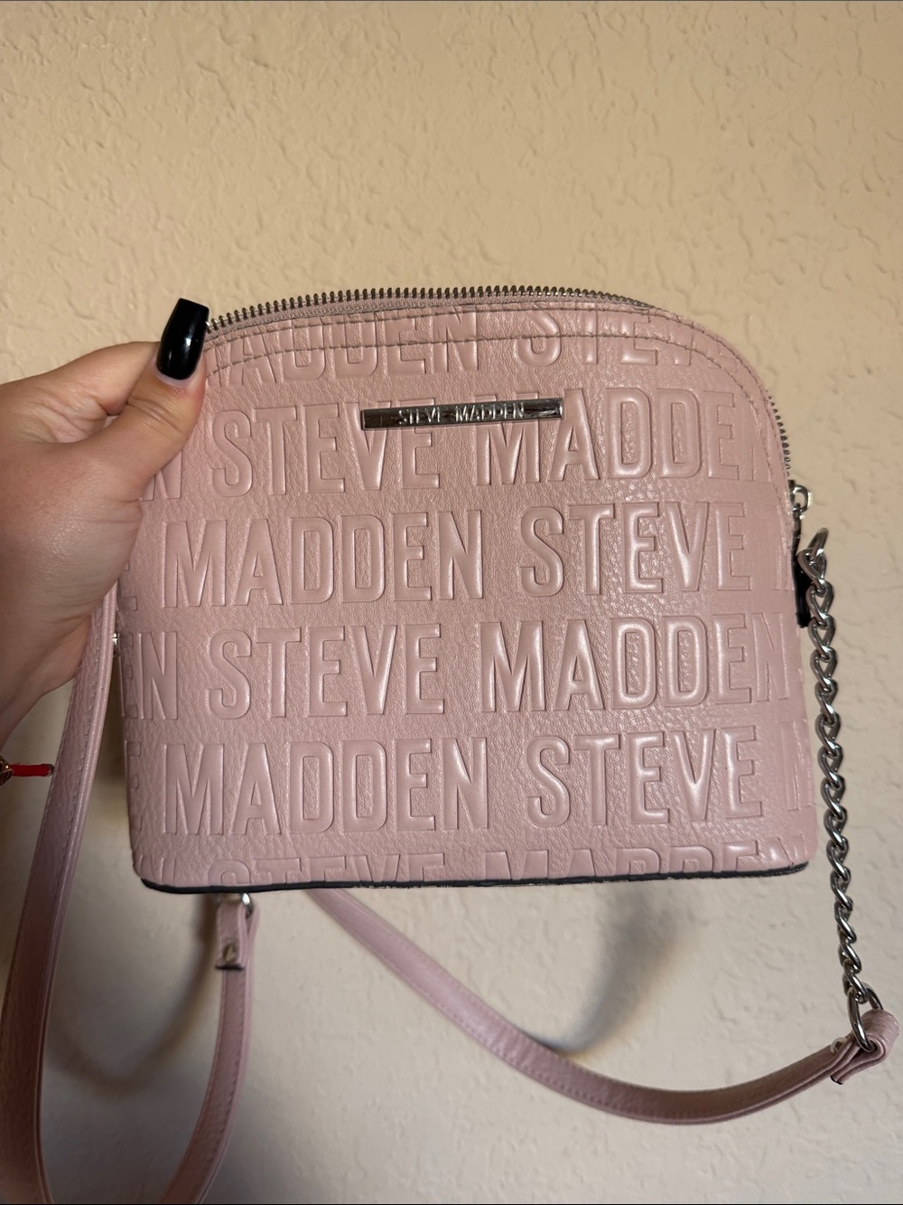 Steve Madden Blush Pink Embossed Crossbody Bag
